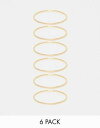 エイソス エイソス ASOS DESIGN pack of 6 bangle bracelets in slim design in gold レディース