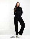 エイソス パジャマ レディース ASOS Tall エイソス ASOS DESIGN Tall mix & match cotton pyjama trouser in black レディース