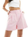  ASOS DESIGN tailored high waist shorts in pink ǥ