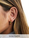 エイソス エイソス ASOS DESIGN 14k gold plated hoop earrings with squared off detail レディース