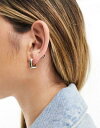 エイソス エイソス ASOS DESIGN 10mm hoop earrings with chubby square design in gold tone レディース