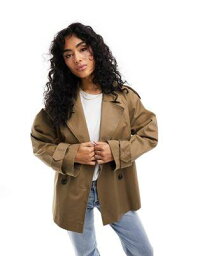 エイソス トレンチコート レディース エイソス ASOS DESIGN short trench coat in olive レディース