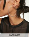 エイソス エイソス ASOS DESIGN silver plated 65mm skinny hoop earrings レディース