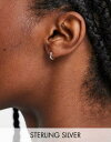 エイソス エイソス ASOS DESIGN sterling silver mini hinge hoop earrings in 9mm レディース