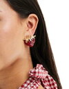 エイソス エイソス ASOS DESIGN stud earring with resin strawberry design in red and gold tone レディース