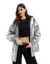 エイソス エイソス ASOS DESIGN metallic rain bomber jacket in silver レディース