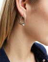 エイソス エイソス ASOS DESIGN hoop earrings with triangle design in silver tone レディース