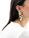 エイソス エイソス ASOS DESIGN stud earrings with hammered abstract design in gold tone レディース
