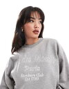 エイソス ASOS DESIGN oversized sweat with high build embroidered rue de moulin graphic in grey marl レディース