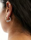 エイソス エイソス ASOS DESIGN hoop earrings with front and back mixed metal design レディース