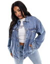 エイソス ASOS Curve エイソス ASOS DESIGN Curve oversize 90's denim jacket in midwash blue レディース