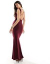  ASOS DESIGN backless strappy fishtail maxi dress in burgundy ǥ