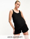 エイソス パジャマ レディース ASOS Maternity エイソス ASOS DESIGN Maternity mix & match cotton pyjama short in black レディース