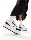 JoNC Calvin Klein Jeans bold flatform trainers in black & white fB[X