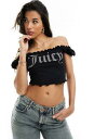 ジューシー クチュール Juicy Couture diamante bardot top in black レディース