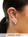 Kingsley Ryan Sterling Silver crossover pearl and gem stud earrings in silver レディース