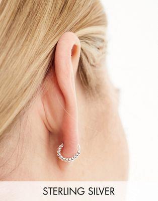 Kingsley Ryan Sterling Silver 8mm ball hoop earrings in silver ǥ