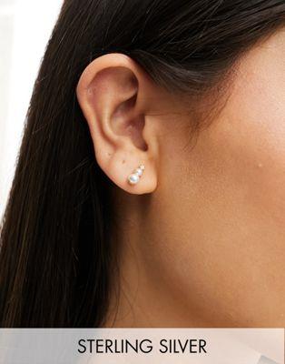 Kingsley Ryan gold plated gem and pearl stud earrings ǥ