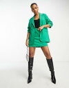Monki co-ord mix and match oversized blazer in green レディース
