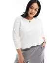 I[ ONLY Curve boxy long sleeve t-shirt in white fB[X