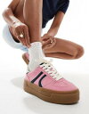 Stradivarius platform trainer with gum sole in pink fB[X