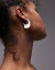 ȥåץå Topshop Elio curved hoop stud earring in matte silver ǥ