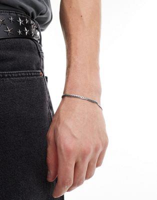 エイソス エイソス ASOS DESIGN waterproof stainless steel flat chain bracelet in silver tone メンズ