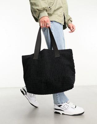 GC\X ASOS DESIGN cord tote bag in black Y