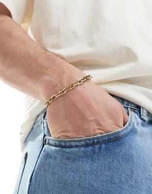 エイソス エイソス ASOS DESIGN waterproof stainless steel bracelet with T-bar in gold tone メンズ