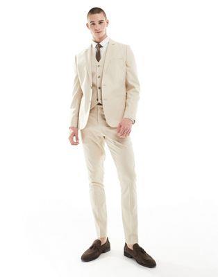 エイソス ASOS DESIGN wedding skinny suit trousers in stone メンズ