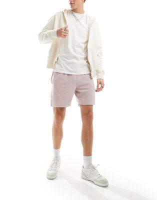 エイソス ASOS DESIGN slim towelling shorts in lilac メンズ