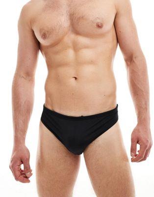  ASOS DESIGN stretch swim brief in black 