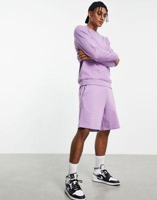 エイソス ASOS DESIGN tracksuit with sweatshirt and oversized shorts in purple メンズ