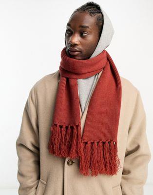 Bolongaro Trevor knitted scarf in chilli red Y