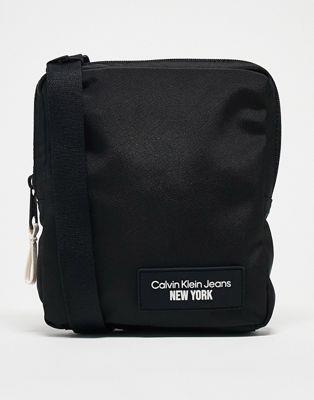 JoNC Calvin Klein Jeans sport essential reporter crossbody bag in black Y