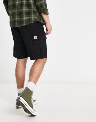 ϡ Carhartt WIP aviation slim cargo shorts in black 