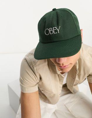 オーベイ オベイ Obey basque 6 panel cap in green メンズ