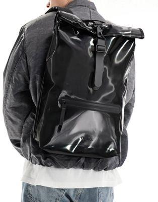 CY Rains Rolltop waterproof rucksack in shiny black Y