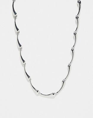 Reclaimed Vintage unisex droplet neck chain in silver ユニセックス