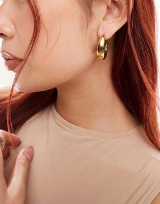 アルド ALDO stainless steel chunky dome hoop earrings in gold レディース