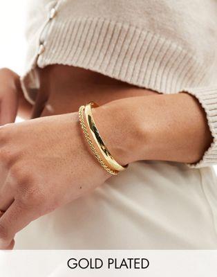 エイソス エイソス ASOS DESIGN 14k gold plated cuff bracelet with simple band and twist detail レディース