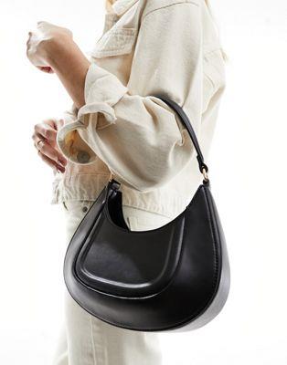 エイソス ASOS DESIGN shoulder bag with debossed panelling in black レディース