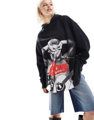 GC\X ASOS DESIGN oversized hoodie with bowie licence graphic in black fB[X