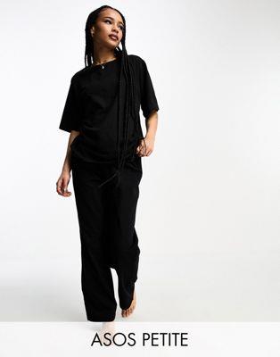 エイソス パジャマ（レディース） ASOS Petite エイソス ASOS DESIGN Petite mix & match cotton pyjama trouser in black レディース