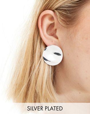 エイソス エイソス ASOS DESIGN silver plated stud earrings with abstract circle design レディース