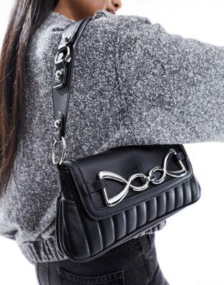 エイソス ASOS DESIGN snaffle shoulder bag in black レディース