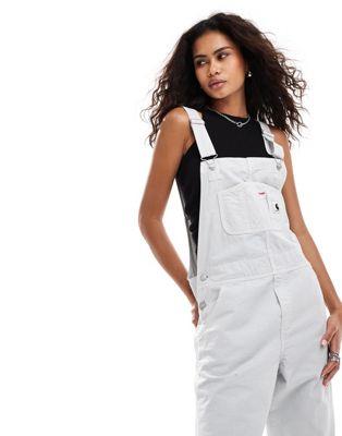 Carhartt WIP カーハート Carhartt straight leg garment dyed dungarees in silver レディース