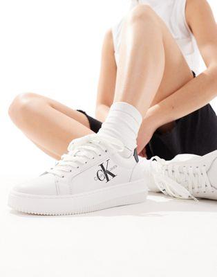 カルバンクライン Calvin Klein Jeans monogram chunky cupsole trainers in multi レディース