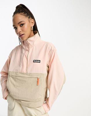 コロンビア ウィンドブレーカー レディース コロンビア Columbia Deschutes Valley overhead windbreaker in beige and peach レディース