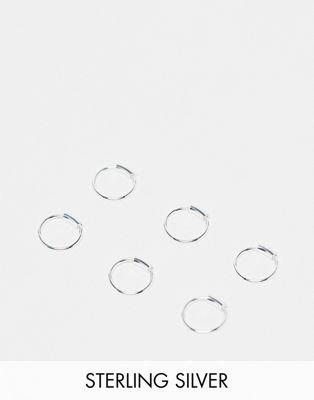 Kingsley Ryan Sterling Silver pack of 3 mini hoop earrings レディース